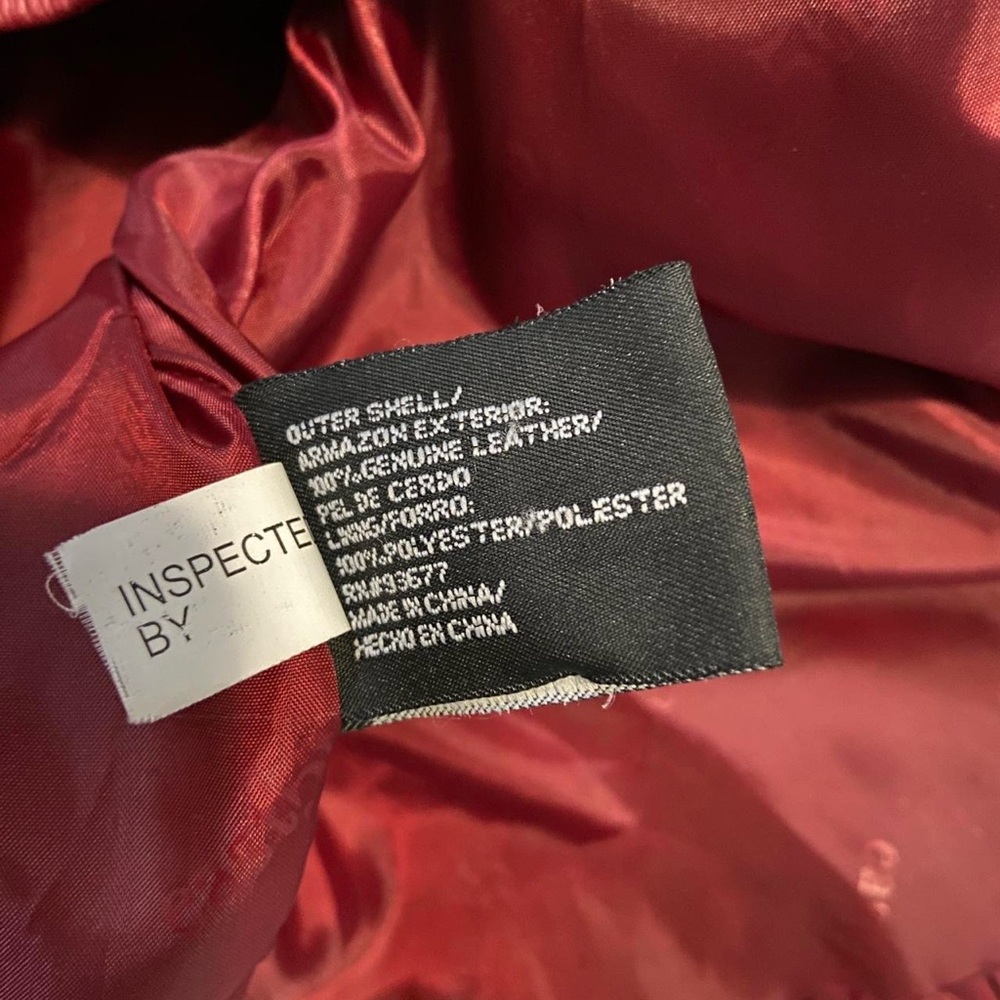 Red Genuine Leather Jacket - Picture 8 of 8